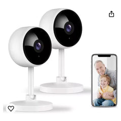 Indoor Security Camera 2 Pack, Little Elf WIFI Pet Cameras with App