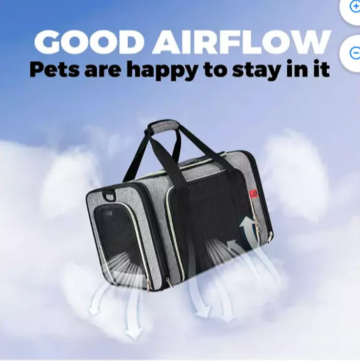 Pet Carrier Airline Approved Foldable Soft Side Carrier for 17lbs Travel Bag