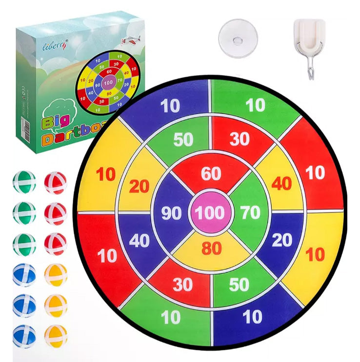 26 in Large Dart Board For Kids with 12 Sticky Balls