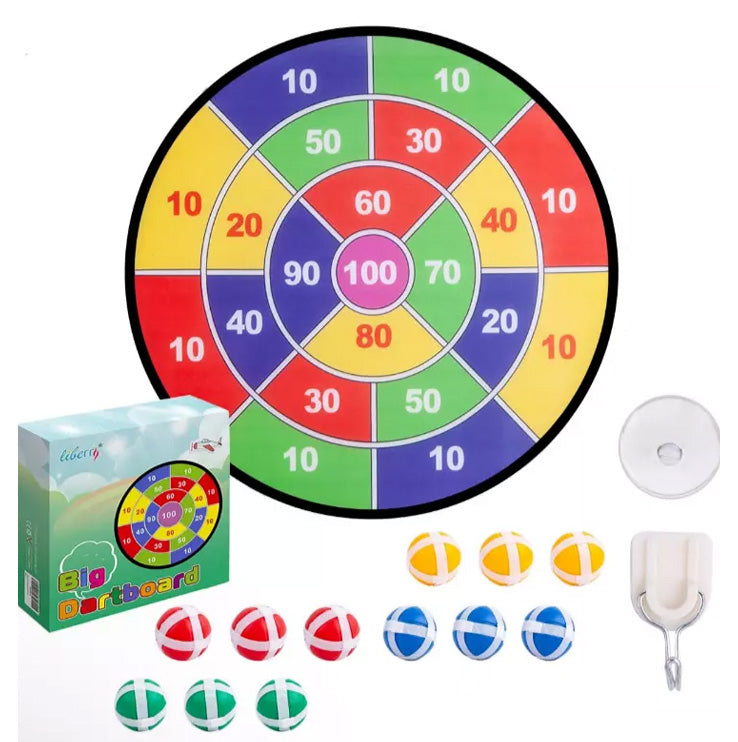 26 in Large Dart Board For Kids with 12 Sticky Balls